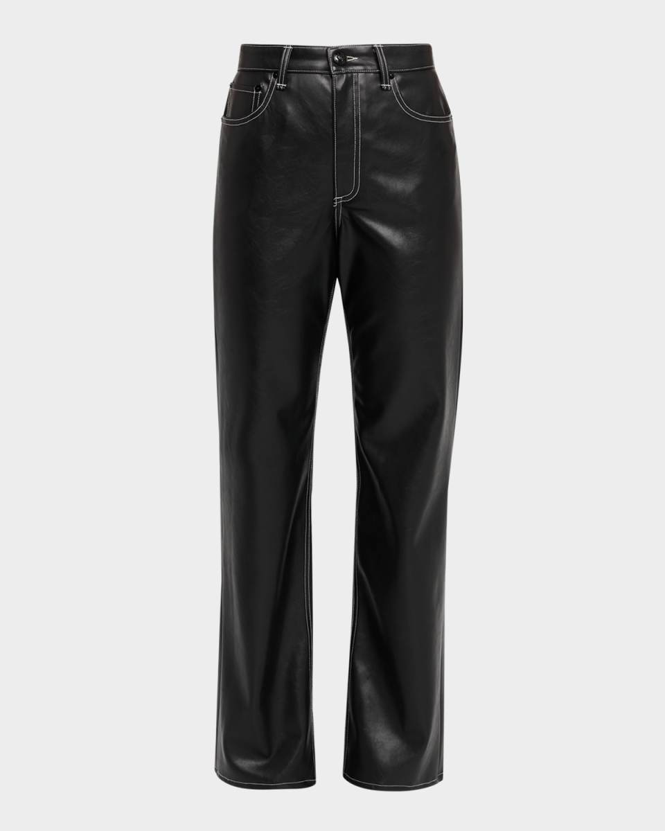 Shea Straight Faux-Leather Pants